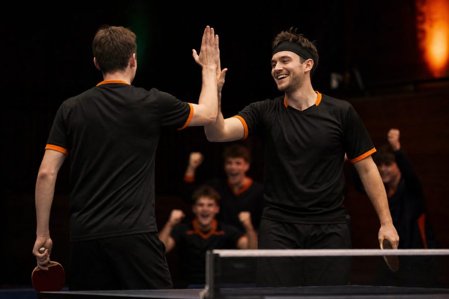 Une équipe de tennis de table